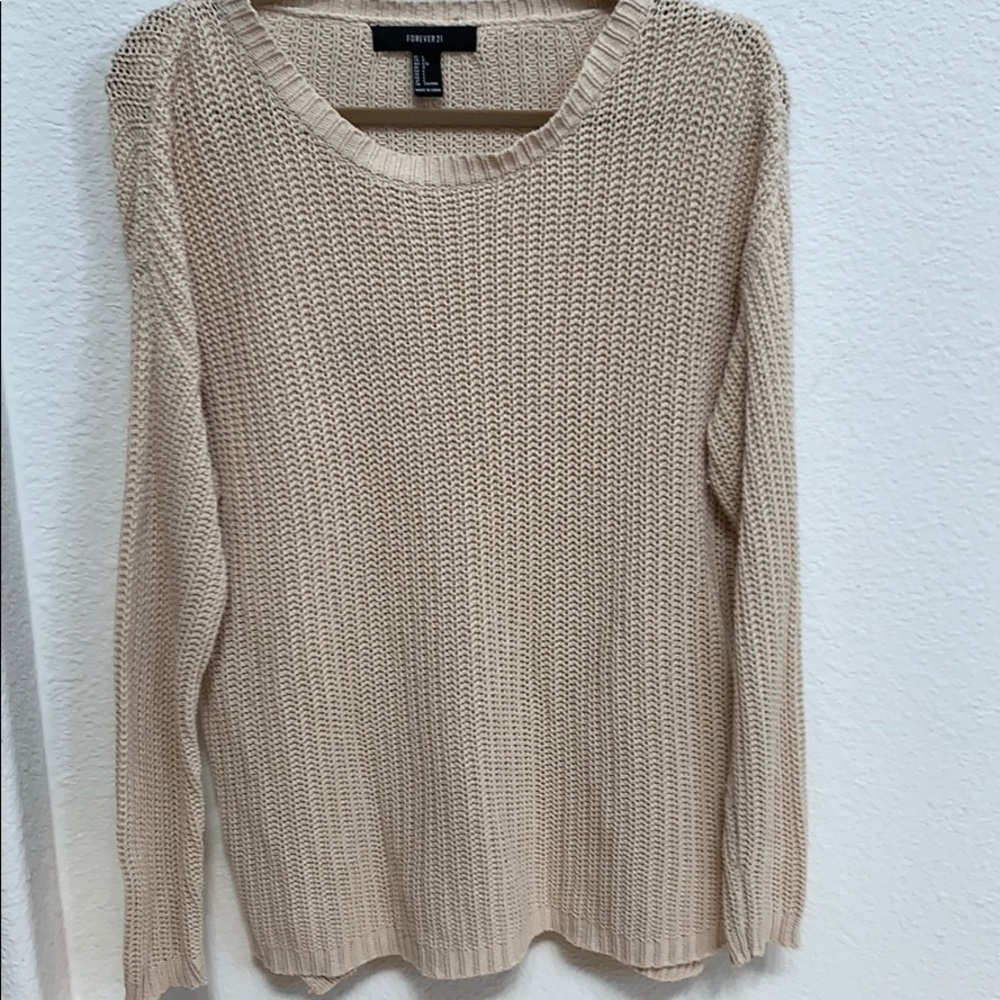Cream Woven Sweater